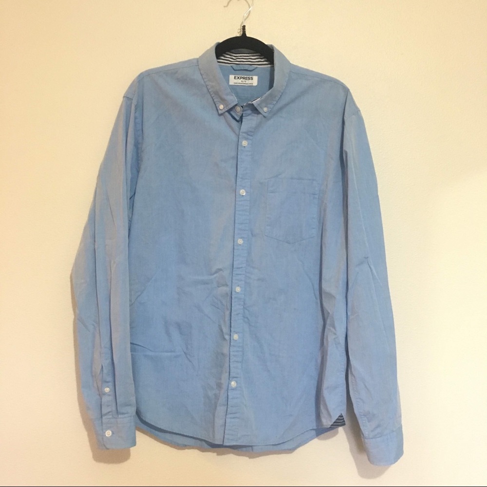 Express Dress Shirt Flip Cuff Light Blue XL